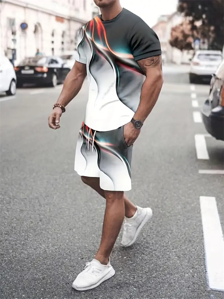 Summer Clothing Styles - Camiseta con textura degradada para hombre