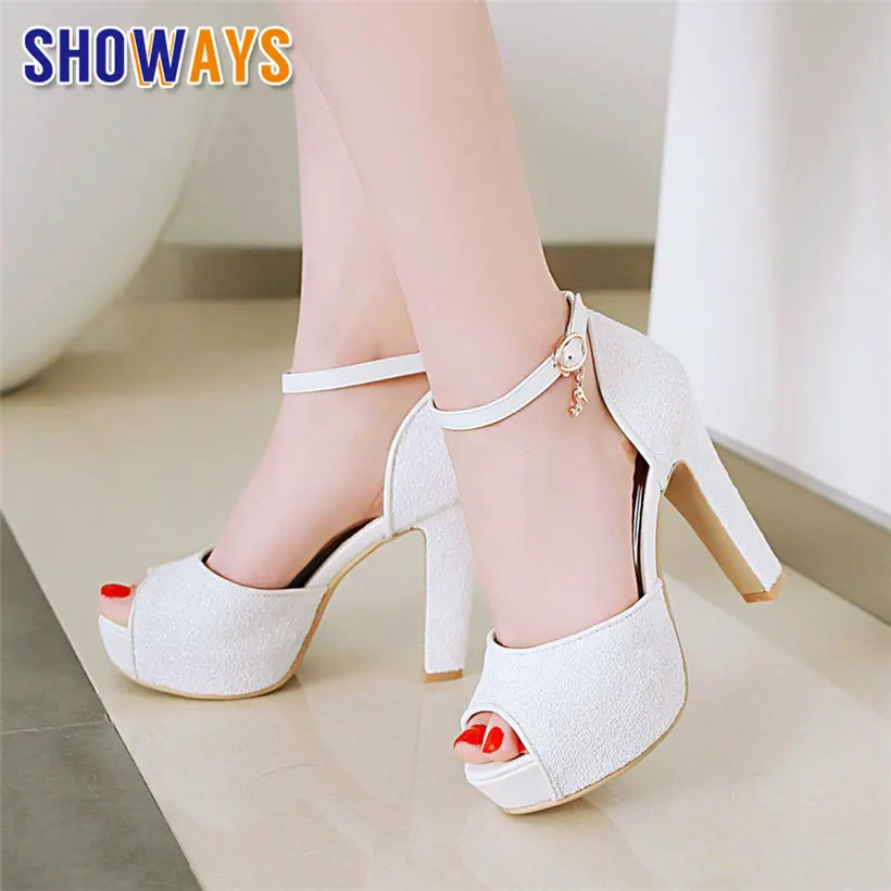 Summer Cloth - Sandalias de plataforma blancas para fiesta