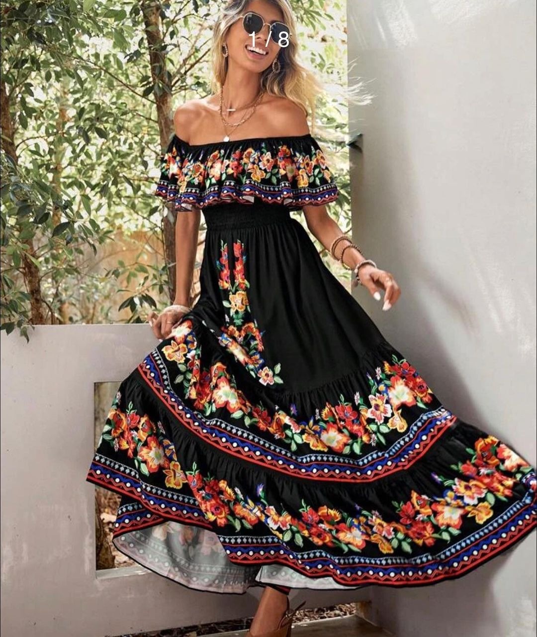 Summer Clothing Zara - Vestido largo con estampado de hombros