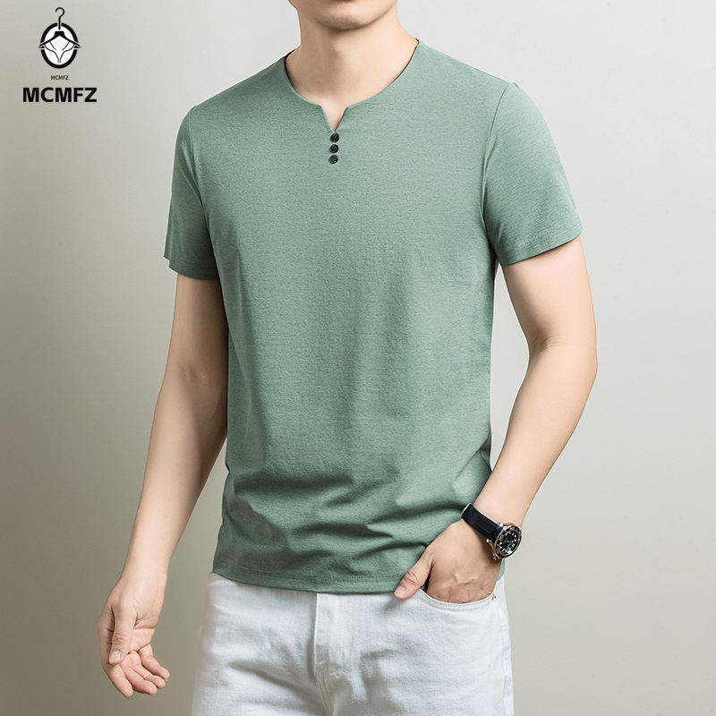 Summer Cloth - Camiseta Henley básica para hombre, cómoda