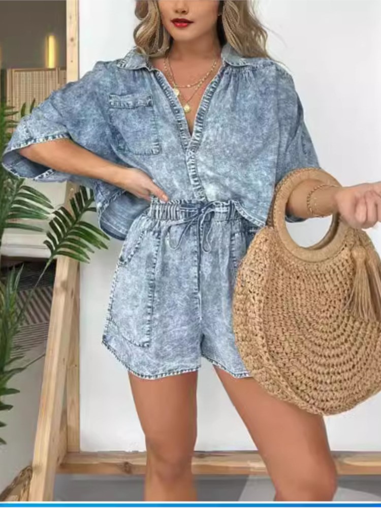 Summer Clothing Zara - Moda Vintage Denim pantalones cortos azules