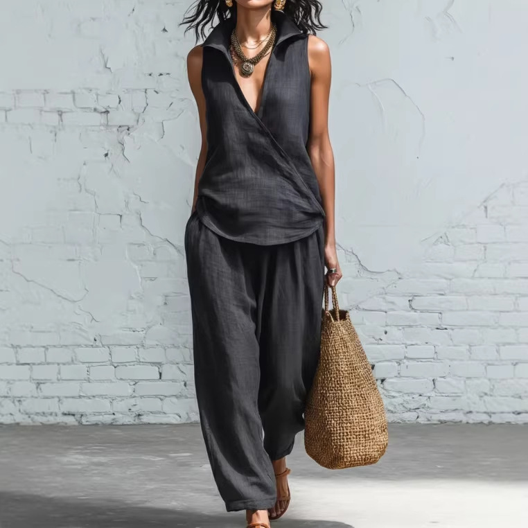 Summer Clothing Zara - Conjunto de Dos Piezas de Lino