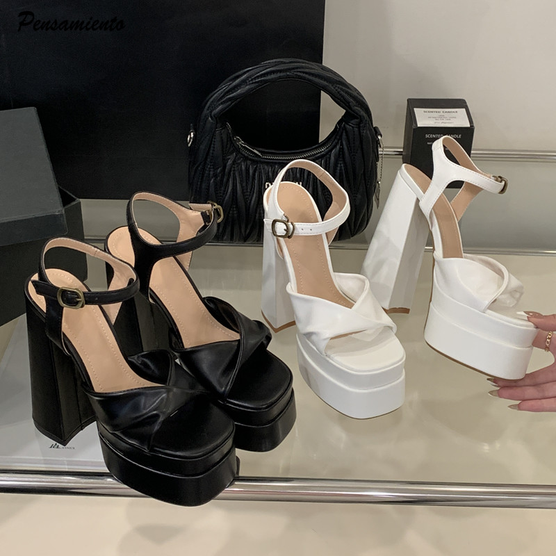 Summer Clothing Sale - Sandalias de gladiador con plataforma doble