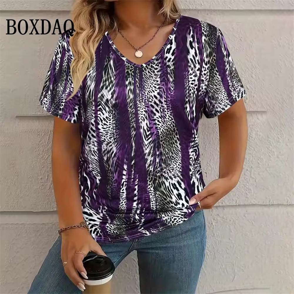 Summer Upf Clothing - Camiseta con estampado 3D de leopardo