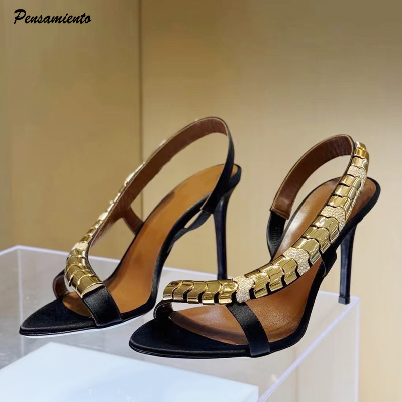 Sandalias de gladiador de saté - Summer Clothing Sale reseña y precio