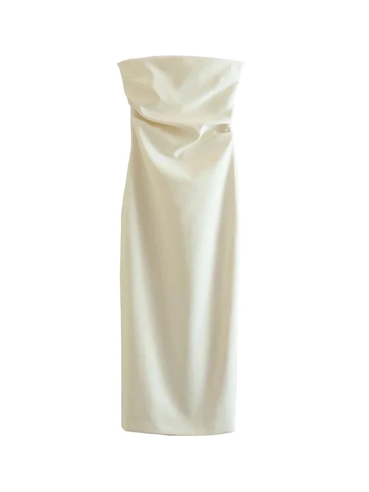 Vestido Midi sin tirantes a la - Summer Clothing Zara reseña y precio