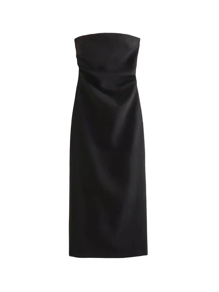 Vestido Midi sin tirantes a la - Summer Clothing Zara reseña y precio