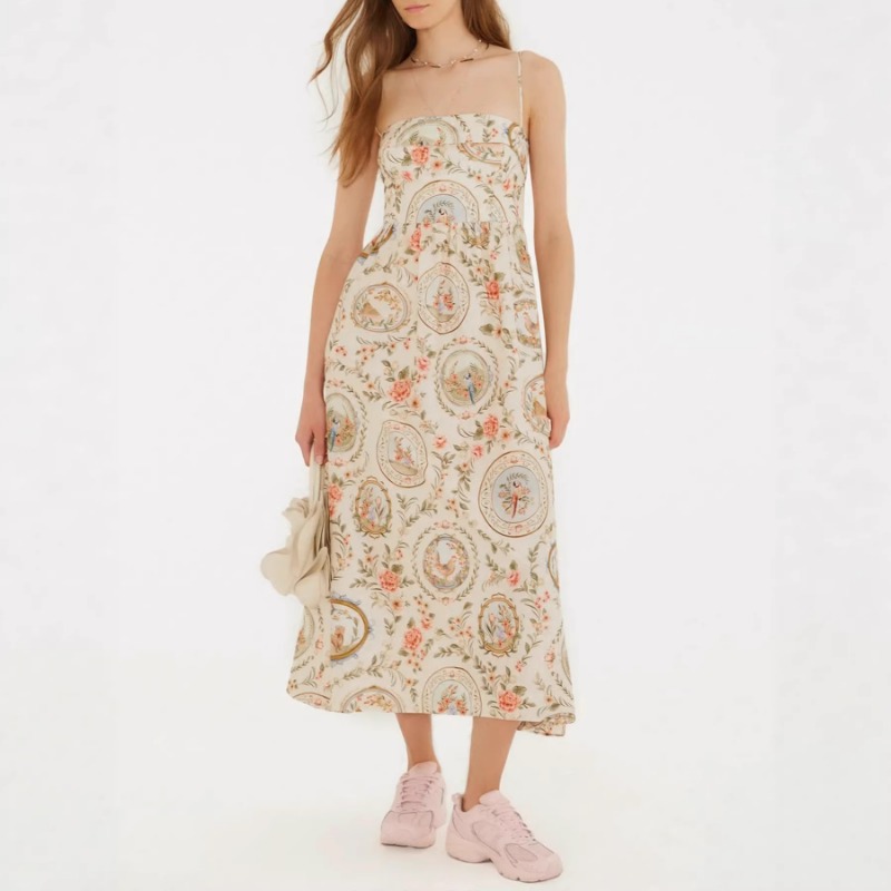 Vestido Midi con Tirantes Fino - Sundress Midi Floral reseña y precio