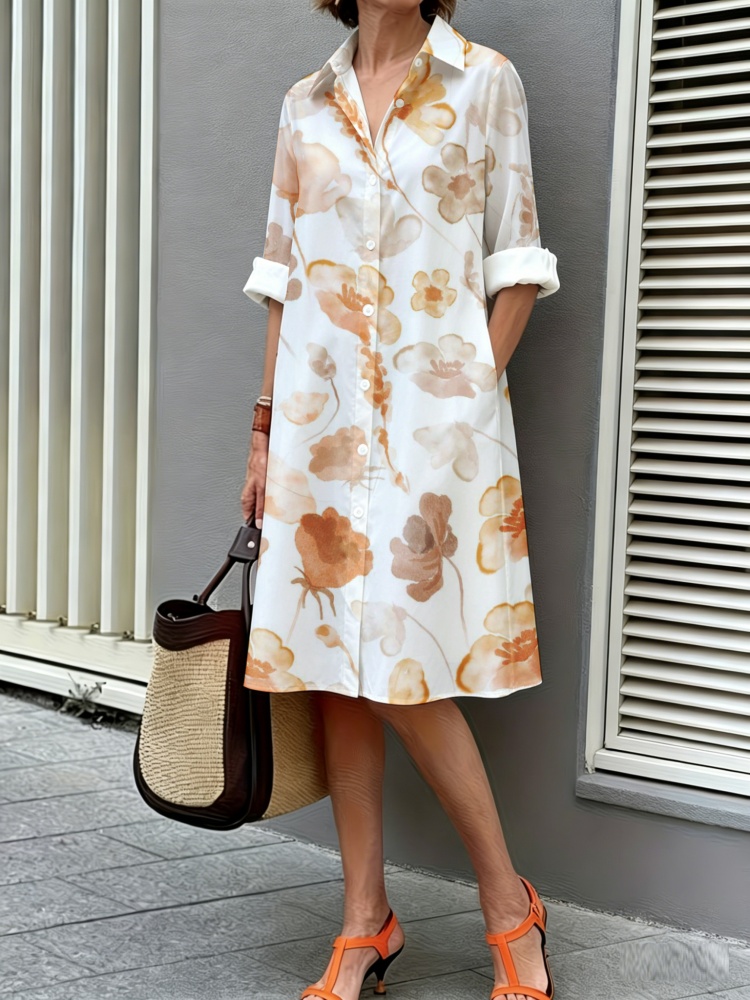 Vestido Camisero Estampado Flo - Sundress Midi Floral reseña y precio