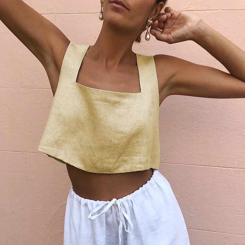 Top Corto Blanco 100% Lino, Ve - Summer Green Clothing reseña y precio