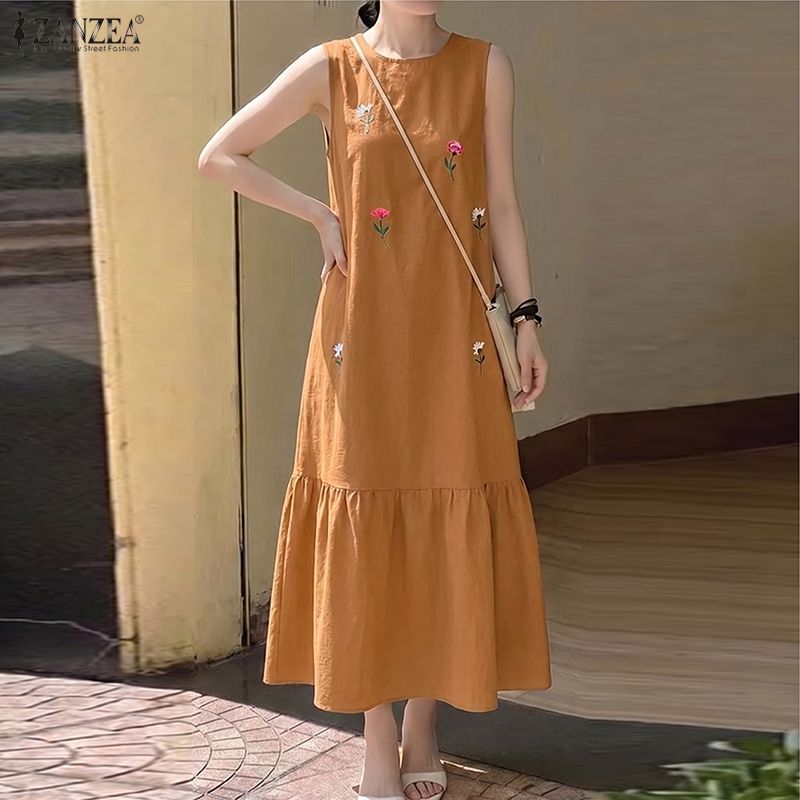 ZANZEA-vestido veraniego a la  - Sundress Midi Floral reseña y precio