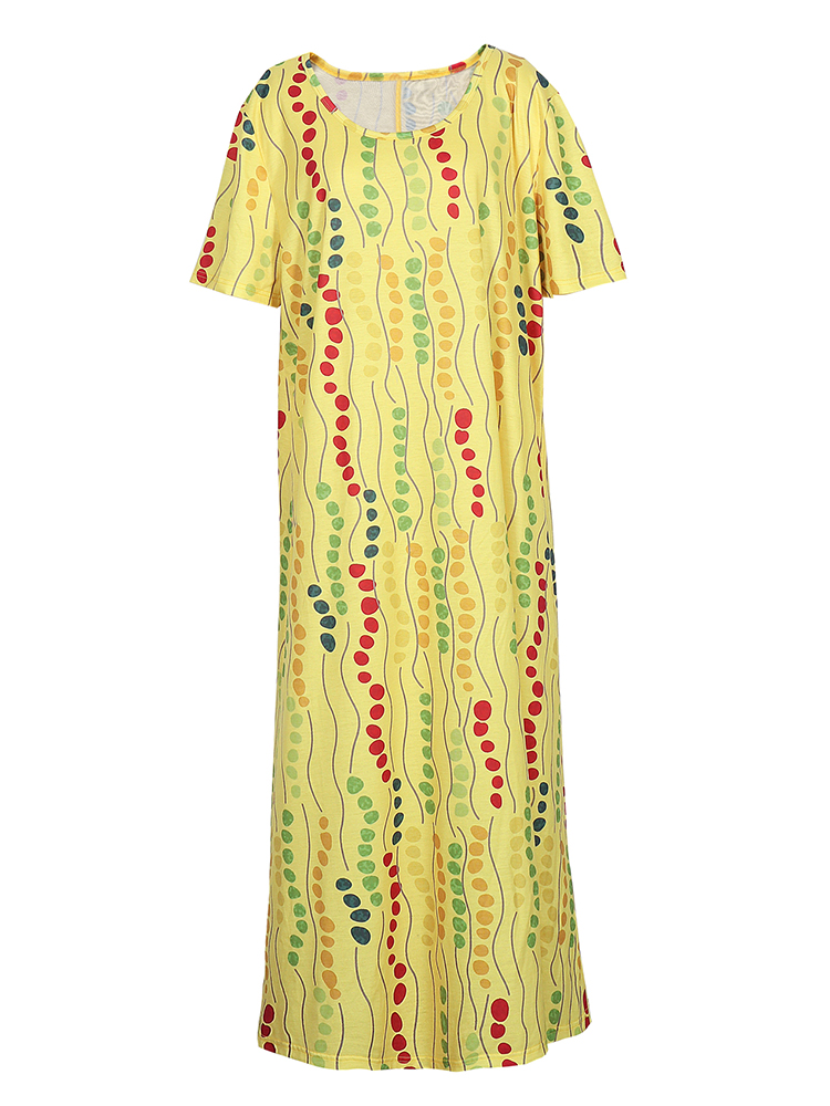 Vestido midi estampado amarill - Summer Upf Clothing reseña y precio