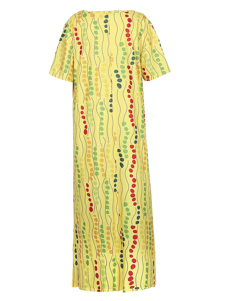 Vestido midi estampado amarill - Summer Upf Clothing reseña y precio